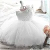 My Baby 1st First Birthday Dresses for Girls Christening Baptism Pink Princess Tutu Formal Dress Ball Gown Toddler Vestido 0 2T