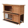 Free shipping wholesales 2 Tiers Waterproof Chicken Coop Rabbit Hutch Wood House Pet Cage for Small Animals