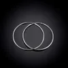 Hot new fashion plated 925 sterling silver hoop earrings jewelry 5cm women fine gift free shipping 20pair/lot