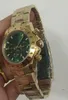 Sell Mens watches 40mm 116503 116508 116500LN 18k Yellow Gold GREEN DIAL Mechanical Automatic Excellent Mens Watch Watches253V