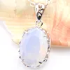 6 pezzi lotto 925 argento naturale naturale moonstone gemme da donna a sospensione ovale antichi regalo per le vacanze a sospensione catena di gioielli205h