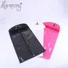 3 sets(3 bags+3 hanger) black pink white Hair Extension Carrier Storage Suit Case Bag Dust Proof Hair Extensions Bag