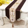 European Modern Long Silk Damask Table Runner Lace Patchwork Table Mat Wedding Christmas Decoration Tablecloths for Party 230x33 cm