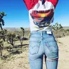 Femmes Buttom Hip Ripped Distressed Jeans Crayon Pantalon Denim Bleu Skinny Slim Fit Pantalon Femme Pantalon SEXY