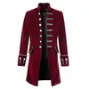 Vintage Steampunk Men Coat Cool Gothic TailCoat Długa Kurtka Moda Retro Przycisk Trench Coats Mężczyzna Outwear Patry Uniform Costume