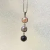 Ciondolo di perle d'acqua dolce da 6-7 mm con perle fini di colore misto, collana con ciondolo di perle in argento 925, catena da 16 pollici da 18 pollici per la scelta