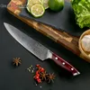 Faca japonesa de damasco de 8 polegadas, 67 camadas, cabo pakka PRO, faca de chef de damasco, lâmina VG10, faca de corte de cozinha de Damasco com presente 7454679