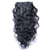 Brasilianska Virgin Hair Clip i Extension 100g 8st Human Hair Brazilian Body Wave Curly Virgin Hair Clip Ins