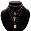 SEDEX Gun Pendants Necklace Cross With Hip Hop Miami Cuban Chain Gold Silver Color long Necklace Men Women Jewelry