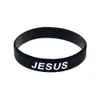 1PC Jesus Cross Fair and Love Silikonowa opaska gumowa czarna wiara religijna dar bez płci biżuteria 227V