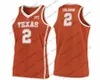 Thr NCAA Texas Longhorns #1 Andrew Jones 2 Matt Coleman 5 Royce Hamm Jr. 13 Jase Febes Retro Orange White College Basketball Jersey Vintage