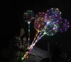 Luminous Bobo Balon z drążkiem 3 metry LED LED UP Transpare Balloony z kijami do dekoracji wakacyjnych 20pcs/Lot GA99