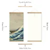 3 pièces Style japonais la grande vague de Kanagawa décoration mur Art photos suspendus toile en bois défilement peintures pour salon 7510083