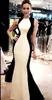 Black And White Mermaid Evening Gowns Sexy Open Back Sleeveless Long Prom Dresses Women Formal Party Dress Cheap Vestidos