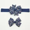 12 Stück Haarschleife in der Farbe Marineblau mit Schleife, Haargummi-Clip HD042
