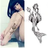 Black Grande Flor Corpo Arte Impermeável Temporário Sexy Coxa Tatuagens Rose para Mulher Flash Tattoo Adesivos 10 * 20cm KD1050