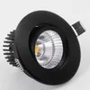 Dimmable 10W COB Recessed LED Spot luz LED teto baixo Lâmpada branca shell / Preto shell AC110V AC220V