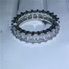 Handgemaakte vingerring 925 Sterling zilveren prinses Cut 5A Zirkoon CZ Engagement trouwband ringen voor vrouwen bruids sieraden