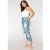 Novo grande buraco mulheres jeans Street designer de design de roupas das mulheres calças moda casual Barato China senhoras jeans