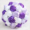 2018 Elegant Rose Artificial Bridal Flowers Bride Bouquet Wedding Bouquet Crystal Silk Ribbon New Buque De Noiva 5 Colors