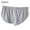 Herren Basic Lounge Home Schlafhose Eisseide Herren Lässig Bequem Weich Kurz Mann Seiten Split Lose Boxer Pyjama Masculino