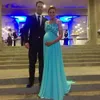 Custom Made Maternity Pregnant Dresses Evening Wear One Shoulder Empire Waist Beaded Applique Bodice A-line Hunter Chiffon Formal Gowns