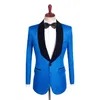 Custom Made Date Side Vent Châle Revers Mariage Marié Tuxedos Hommes Costumes Mariage / Bal / Dîner Homme Blazer (Veste + Cravate + Gilet + Pantalon) m125