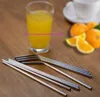 200pcs HIGH QUALITY 21.5cm Slim Straight Bent Curved Stainless Steel Straw Drinking Straws 8.5'' Reusable ECO Metal Bar Drinks Party Stag