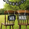 rustic Wedding decoration flag Garland Wedding banner with white ribbon Party Decorations(MR/MRS JUST MARRIED)