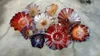 Flower Plates Style Handmade Murano Lamps Brown Color Decorative Glass Plate Wall Art