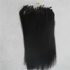 Jet Black Rak Micro Loop Ring Hair Extension 100g Remy Micro Bead Hair Extensions 1g / Strand Micro Link Mänskliga hårförlängningar