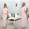 2024 Vestido maxi bohemio sexy de verano para mujer - Vestido largo de playa suelto con abertura lateral y manga corta para fiesta de noche con bolsillo - Elegante y cómodo