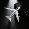 10 sztuk Cute Little Airplane Broszka Niebieski Czerwony Emalia Silver-Color Metal Brooches Pin Fighter Samolot Model Biżuteria