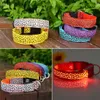 Brilho Collar recarregável luminosa Noite Segurança Pet Coleiras Nylon Leopard LED Light Up USB no escuro Produtos Pet Tamanho S-XL