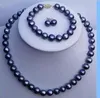 black TAHITIAN 910 mm SOUTH SEA Pearl necklace bracelet earring set 18quot 75quot31358152958390