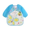 Cartoon Prints Baby Waterpriif Apron Bibs Girls Boys Long Sleeve Bib Burp Kids Feeding Clothes Children Accessories