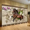 3D巨大な壁画パペルデパレデ馬ベッドルームリビングルームソファテレビの壁紙壁画32947286917305