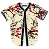 Summer Style Hipster Hip Hop Tee Shirt Men Women 3d Floral Print T-Shirt Baseball Jersey Street Casual V-Neck Buon Down Tops