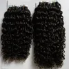 الشريط المجعد الغريب المنغولي في امتدادات الشعر 200G Afro kinky curly remy hair على المواد اللاصقة الشريط pu skin skeft غير مرئي 80pcs1136211