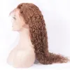 Peruca frontal de renda de cabelo humano malaio 30# perucas de onda de água pré-arrancadas com cabelo de bebê 8-24 polegadas