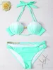 Femme Bikini Summer Mermaid Western Style Woman Gradient Rampa Kolor Sexy Shell Swimsuit Lady Swimwear Low Waist 26ly V