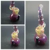 Nouveau Bent Type 15cm Pipe en verre coloré Pipes à la main Joli motif Arts décoratifs Design innovant Résistance aux hautes températures