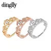 Dinglly Classic 3 Färg (Guldfärg, Silverfärg, Rose Guld) Princess Crown Ring Smycken för Kvinnor