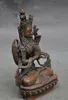 Statue bouddhiste en Bronze Joss du vieux Tibet, 4 bras, déesse Chenrezig Tara, Kwan-yin