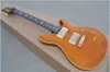 Custom Paul Reed Flame Maple Top Sunburst Jaune Ambre Brun Guitare Électrique MOP Oiseaux Incrustation De Touche Or Matériel Multi Couleur Disponible