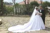 Mhamad Lace powiedział, że sukienki długie rękawy z aplikacji na ramię w Garden Church Court Train Suknia ślubna suknie ślubne