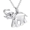 Memorial Keepsake Urn Hänge Cremation Ash Urn Charm Halsband Smycken Rostfritt Stål Gulligt Elephant Memory Locket - Pappa och mamma