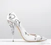 2022 Pearl Pink Stain Gold Leaves Bridal Wedding Shoes Modest Fashion Eden High Heel Women Evening Party Dress Wear Wear