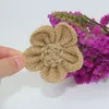 20 pçs / lote diy flores de juta serapilheira hessian flor decoração de casamento do vintage serapilheira scrapbooking diy artesanato flores acessórios