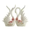 Mały Kreatywny Ceramiczny Swan Lovers Home Decor Rzemiosła Dekoracja Obiekty Obiekty Ślubny Porcelana Figurki Ślubna Dekoracja